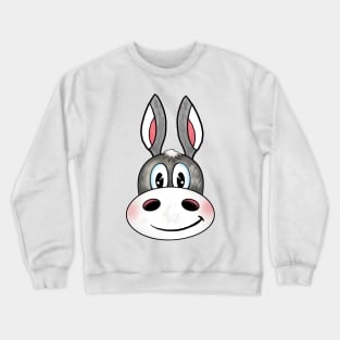 Cute donkey, little pony face smiling, smile, baby, cute animal, hand drawn kids birthday gifts Crewneck Sweatshirt